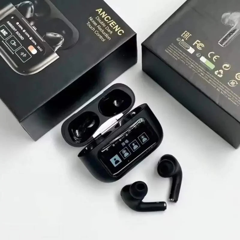 AirPods Pro-Style A9 Pro with LCD Touch Display Case | ANC